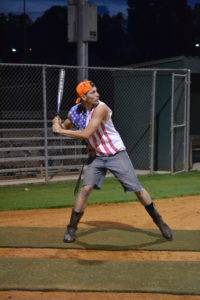 Junior baseball player Jacob Brewster up to bat in the derby. 