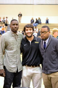 Chris Meeks, Chris Goershel, and Corey Brabham coach the Senior team in the scrimmage